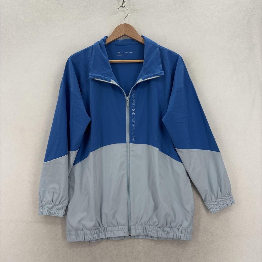 Under Armour Storm Woven Full Zip Oversized Jacket Womens XS Black Windbreaker